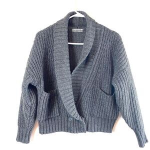Anthropologie Gray Knit Cardigan